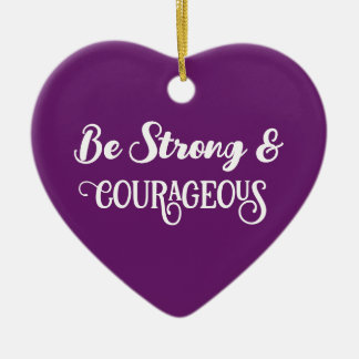  Cute Dark Purple Brave and Courageous Heart Keramik Ornament