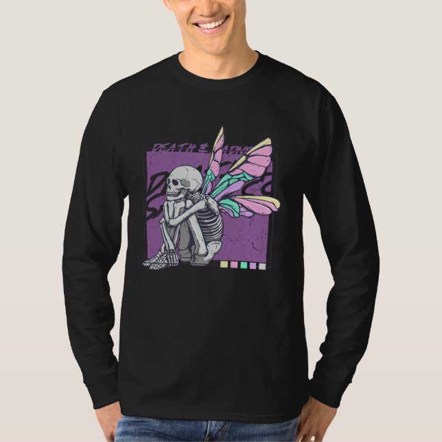 Cute Death Sadness Goth Fairy Skeleton Butterfly A T-Shirt (Vorderseite)