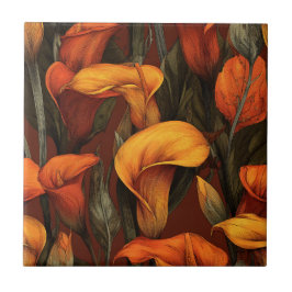 Cute Decorative Calle Lilies Tiles  For Home Floor Fliese
