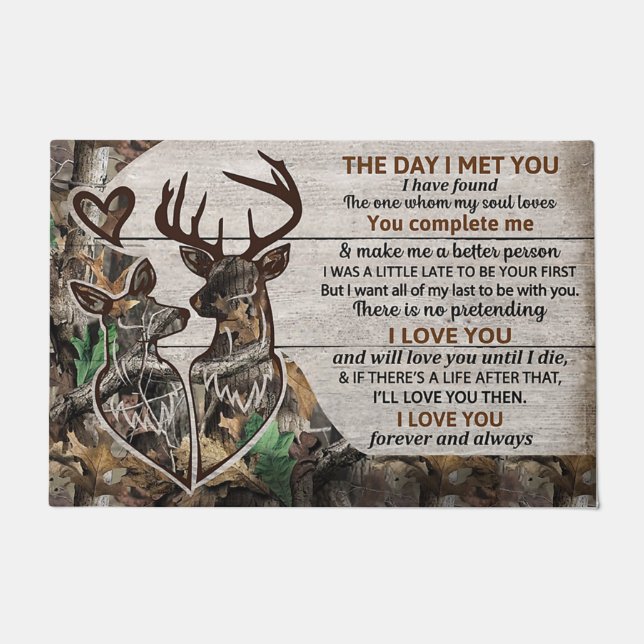 Cute Deer Couples Doormat, Lovely Letter Fußmatte (Vorderseite)