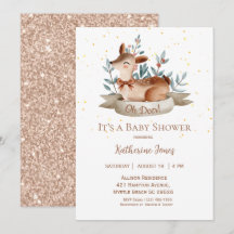 Cute Deer Gender Neutral Rustic   Baby Shower  