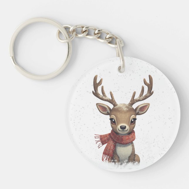 Cute Deer Keychain & Lanyard Schlüsselanhänger (Vorderseite)