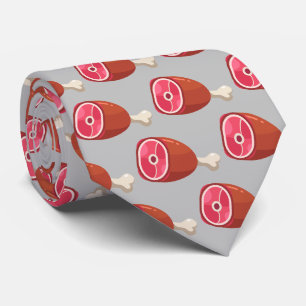 Cute deli ham tiled food krawatte
