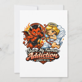 Cute Devil & Angel Valentine Day Love Design Einladung