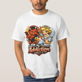 Cute Devil & Angel Valentine Day Love Design T-Shirt