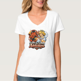 Cute Devil & Angel Valentine Day Love Design T-Shirt