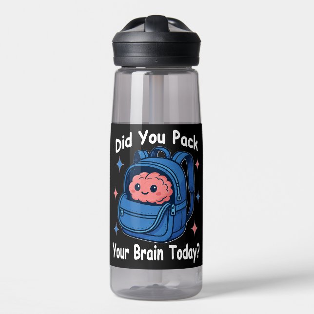 Cute “Did You Pack Your Brain Today?” Brain Pun Trinkflasche (Vorne)