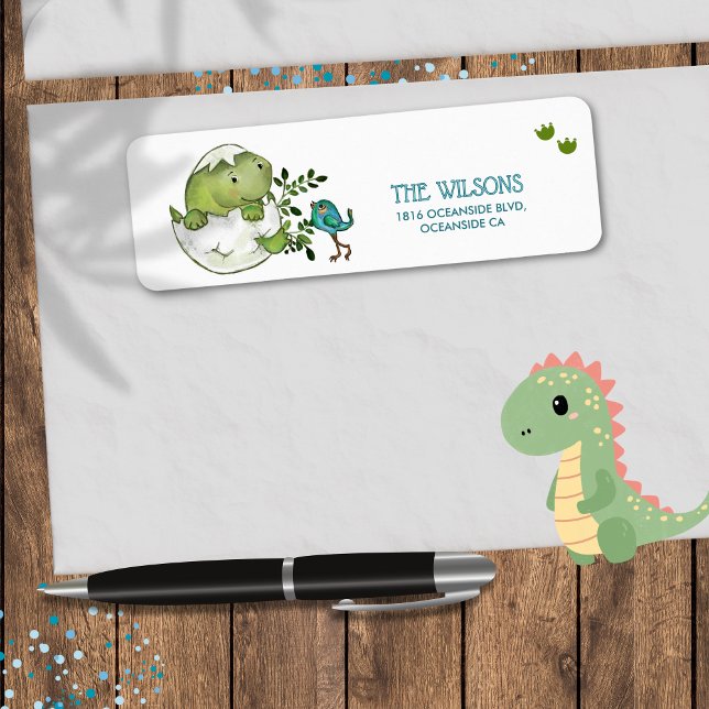 Cute Dino Baby Boy Shower Return Address  (Cute Dino Baby Boy Shower Return Address Label)