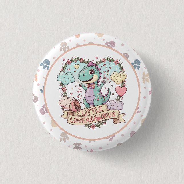 Cute Dino Birthday Party Button (Vorderseite)