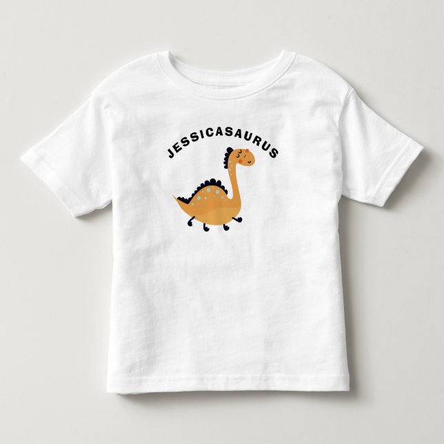 Cute Dinosaur Ajouter Nom Enfants T-shirt cadeau (Devant)