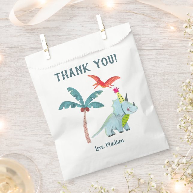 Cute Dinosaur Baby Shower Boy Thank you Geschenktütchen (Ausgeschnitten)
