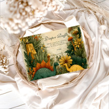 Cute Dinosaur Baby Shower Diapper Raffle