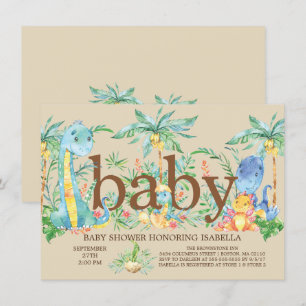 Cute Dinosaur Boys Baby shower Invitation