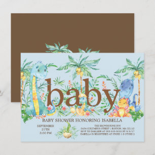 Cute Dinosaur Boys Baby shower Invitation
