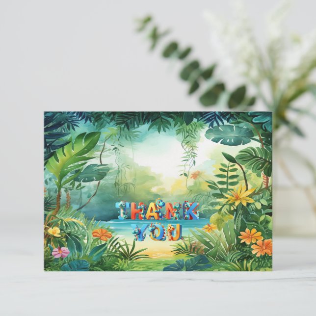 Cute Dinosaur Carte de remerciements (Debout devant)