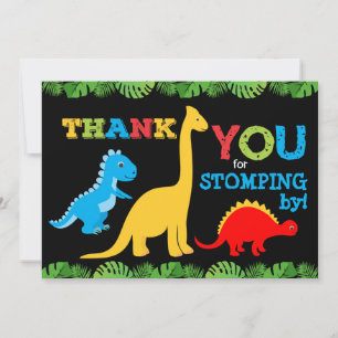 Cute Dinosaur Carte de remerciements d'anniversair