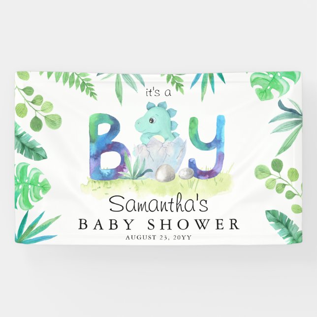 Cute Dinosaur C'est une bannière de Baby shower ga (Horizontal)