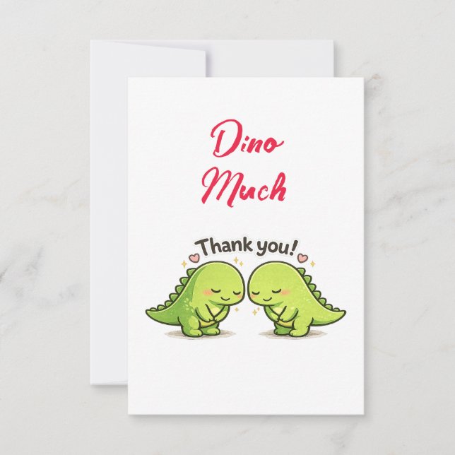 Cute Dinosaur Couple Wedding Thank You Dankeskarte (Vorderseite)