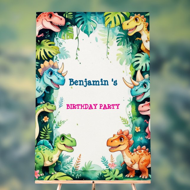 Cute Dinosaur Garçon Joyeux anniversaire fête colo (Neutre)