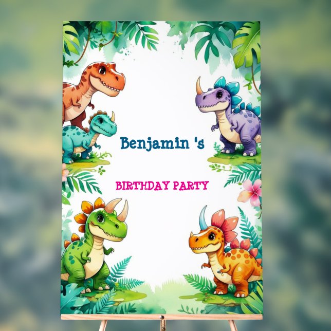 Cute Dinosaur Garçon Joyeux anniversaire fête colo (Neutre)