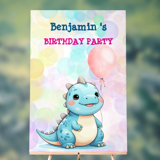 Cute Dinosaur Garçon Joyeux anniversaire fête colo (Neutre)