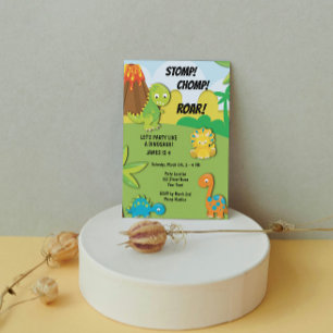 Cute Dinosaur Invitation de fête d'anniversaire