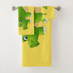 Cute Dinosaur nom personnalisé & ensemble de servi