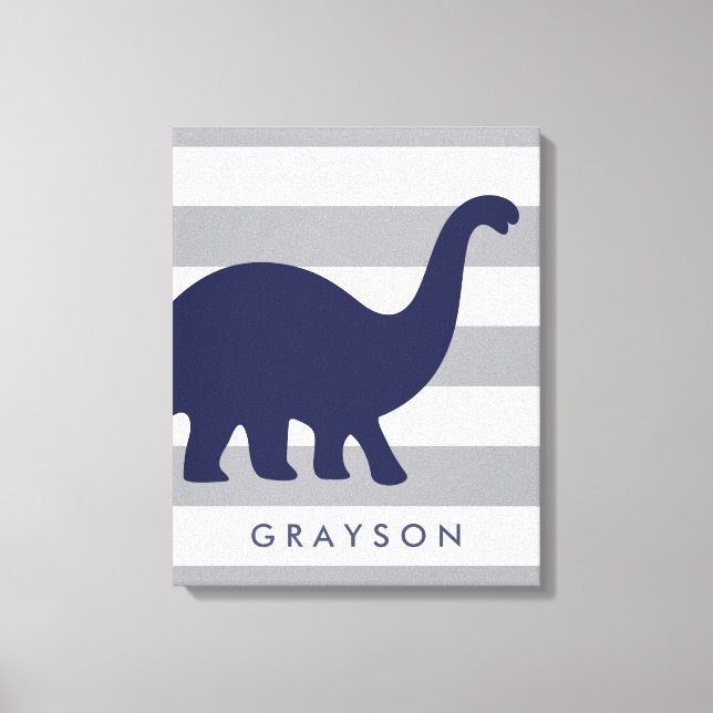 Cute Dinosaur Nursery Toile Enveloppée - Art Mur (Recto)