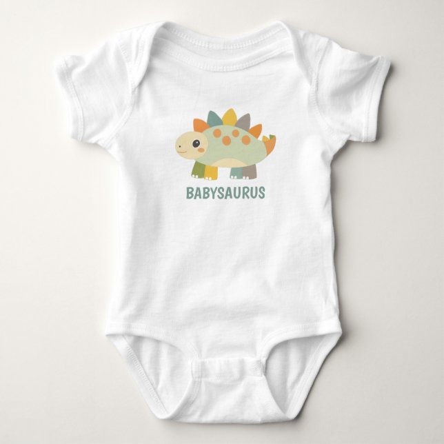 Cute Dinosaur Personalized Baby Bodysuit  Strampler (Vorderseite)
