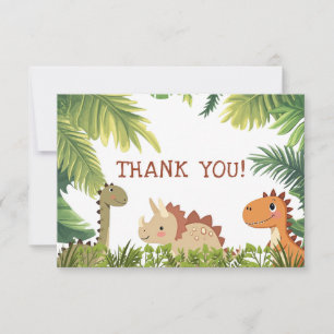Cute Dinosaur Verdure Merci d'anniversaire