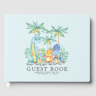 Cute Dinosaures Baby shower Livre d'invité