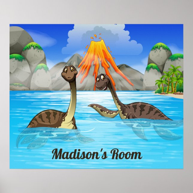 Cute Dinosaurs custom text poster (Vorne)