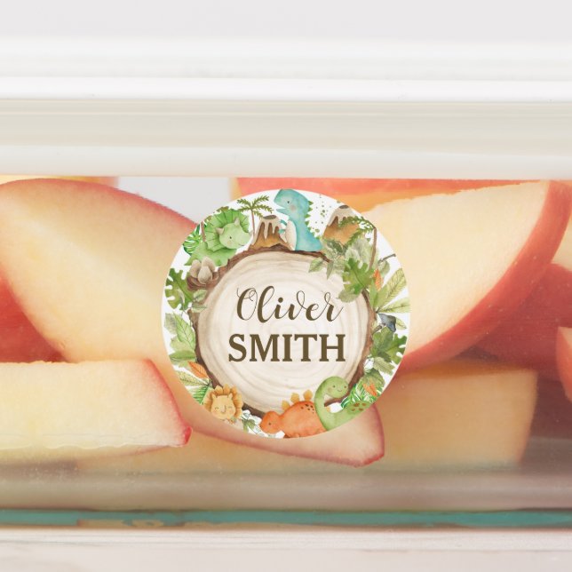 Cute Dinosaurs École Bouteille Étiquette (Apposé)