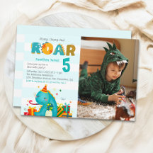 Cute Dinosaurs Stomp Chomp and roar birhtday boy