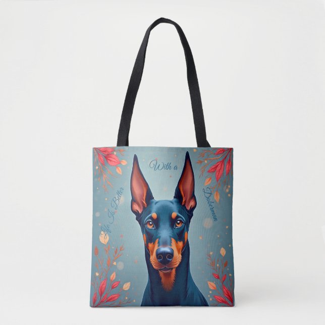 Cute Doberman Pinscher Tote Bag – Matching Pet Lov (Devant)