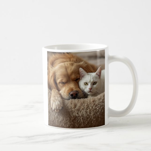 Cute Dog and Cat Coffee Mug – Cozy Pet Lovers Gift Kaffeetasse (Rechts)