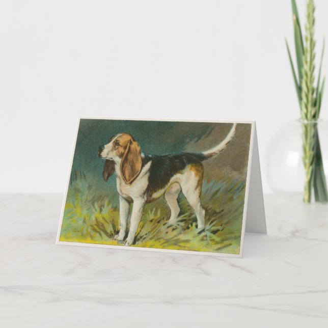 Cute Dog Greetings With Sweet Beagle Print Karte (Vorderseite)