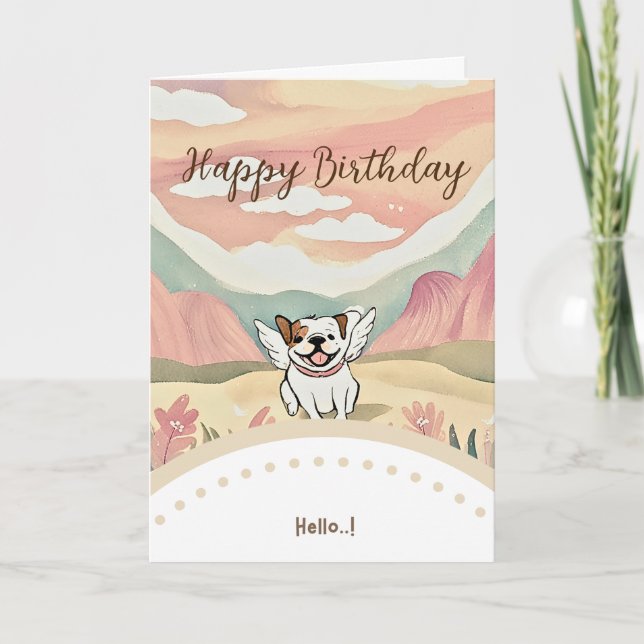 cute dog happy birthday karte (Vorderseite)