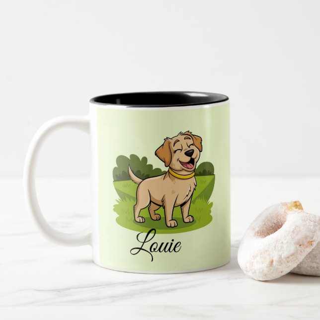 Cute Dog Mug Retriever du Labrador personnalisé (Avec donut)