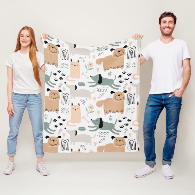 Cute Dog Pattern Fleecedecke (Beispiel)