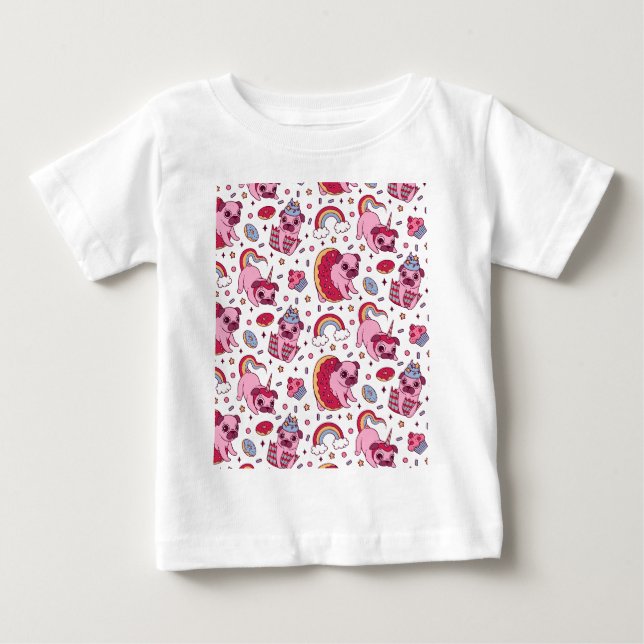 Cute dog pattern for dog lovers baby t-shirt (Vorderseite)
