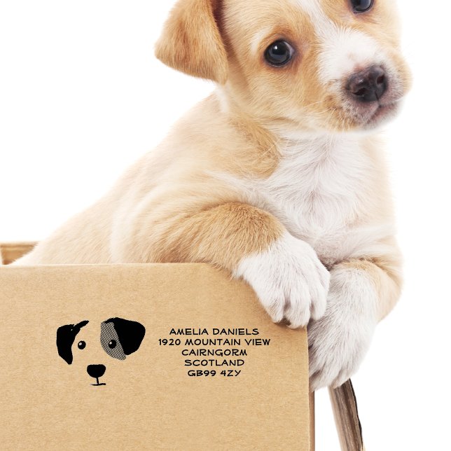 Cute Dog Personalized Address Rubber Stamp Gummistempel (Von Creator hochgeladen)