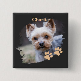Cute dog pet with customized name button
