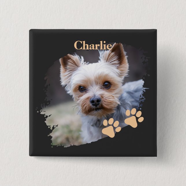 Cute dog pet with customized name button (Vorderseite)