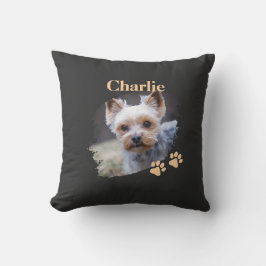 Cute dog pet with customized name kissen