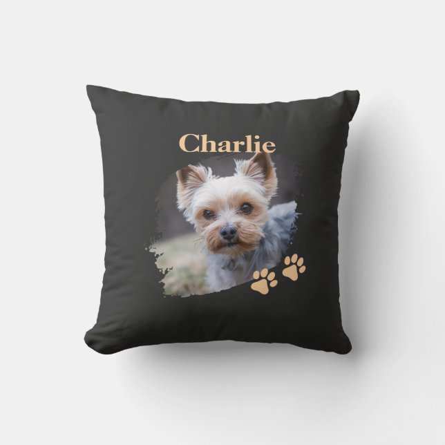 Cute dog pet with customized name kissen (Vorderseite)