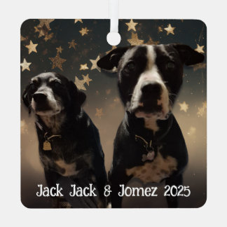 Cute Dog Photos Personalized Christmas Ornament Aus Metall