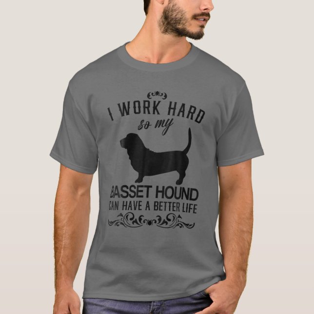 Cute Dog Tee Womens I Works Hard, Funny Dog Gif (Vorderseite)