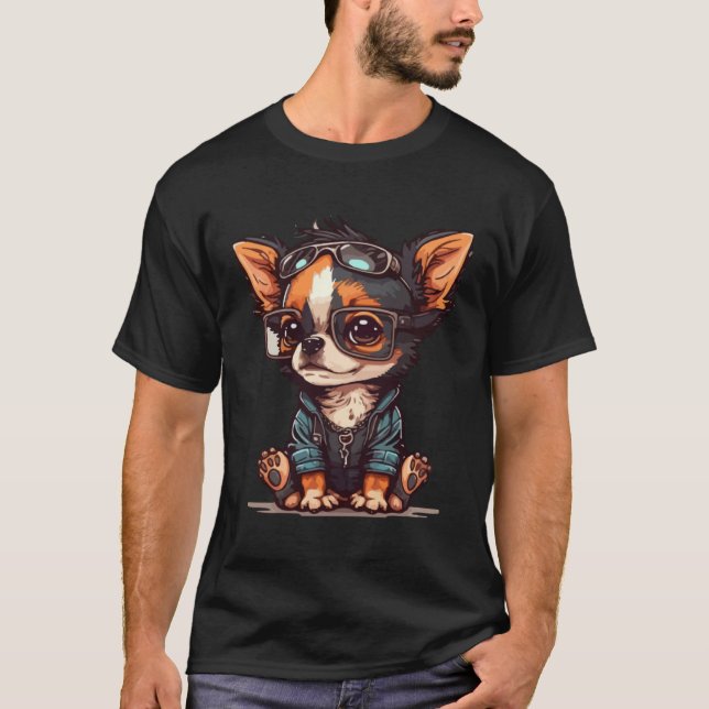 Cute Dog with Sunglasses  1 T-Shirt (Vorderseite)