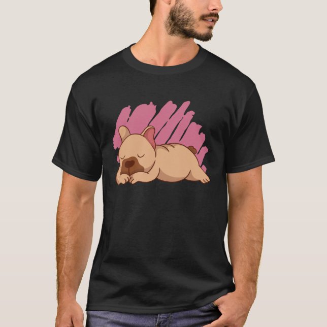 Cute Dogs Sleeping French Bulldog T-Shirt (Vorderseite)